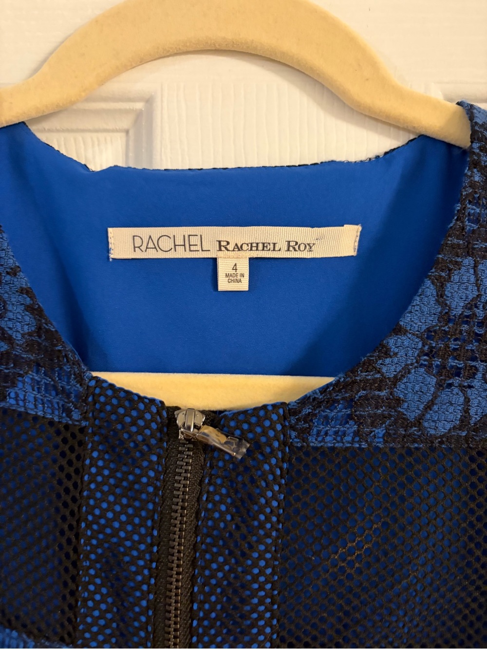 Rachel Rachel Roy sleeveless shift dress black netting flowers overlay women’s 4 - Picture 3 of 10